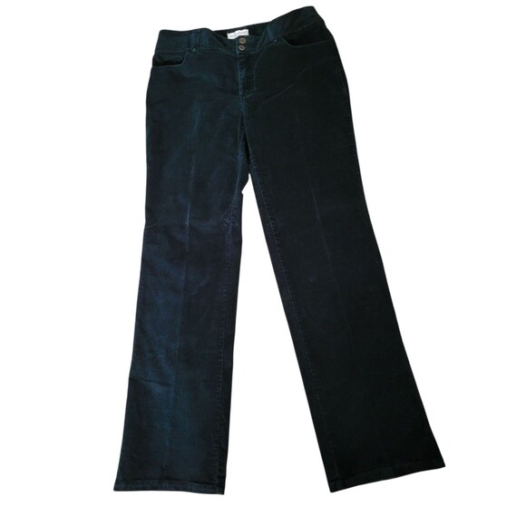 Women's Size 10 Christopher & Banks Corduroy Dark Evergreen Pants Straigh Leg - Picture 3 of 7